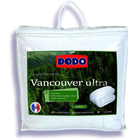 Dodo – Couette chaude 220x240 cm – Garnissage 300 g/m² – Enveloppe polycoton durable – Lavable en machine à 40°C – Certification Oeko-Tex