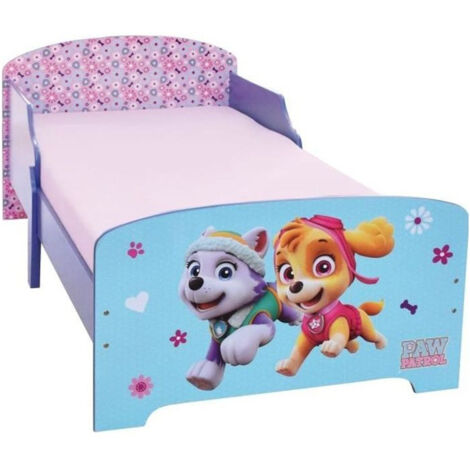 Lit PAT PATROUILLE fille 140x70 cm – Panneaux de sécurité – MDF laqué – À partir de 3 ans – Matelas non fourni – Cijep (1/3)