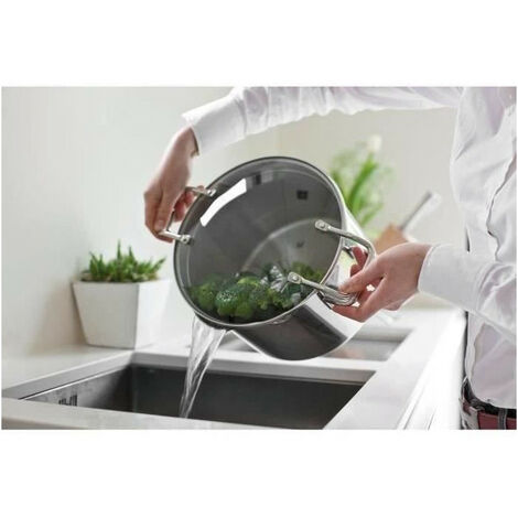 Cuiseur à pâtes BEKA Emporo 24 cm 7,6 L inox finition poli miroir couvercle passoire verre double (1/5)