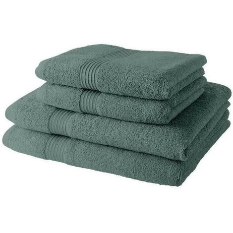 2 Serviettes de bain TODAY 50x90 + 2 Draps de bain 70x130 cm 100% Coton - Celadon (1/2)
