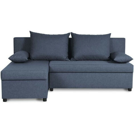 Canapé clic-clac – Tissu Bleu – L 192 x P 143 x H 79 cm – JOSS - Fabriqué en Ukraine (1/4)