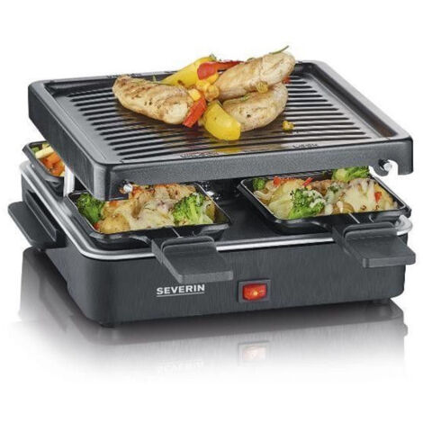 Severin – Appareil à raclette 21x21cm – 600W – Pour 4 personnes – Plaque antiadhésive – Compact et facile à ranger (1/10)