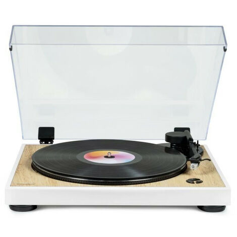 THOMSON TT301 - Platine vinyle design 33 et 45 tours - Tete de lecture Audio-Technica AT3600L - Bois et blanc (1/5)