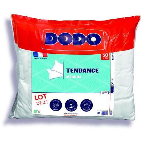 Lot de 2 oreillers Tendance 50x70 cm- 100% Polyester - DODO