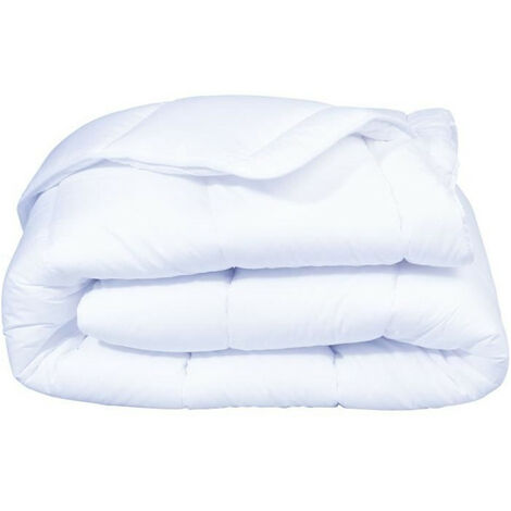 Dodo – Couette 220x240 cm – Garnissage 100% polyester – Tempérée – Anti-acariens – Pour 2 personnes – Blanc (1/6)