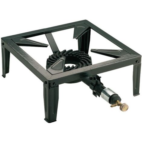 Kemper – Réchaud à gaz 5.5kW avec brûleur réglable 16 cm – Fonte noire – Pieds démontables pour transport facile – Cuisine extérieure (1/6)