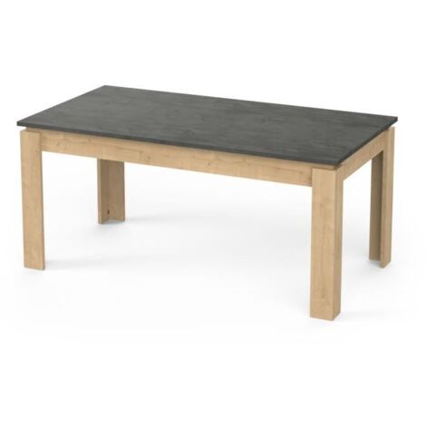 Table a manger seule AUSTIN - 6 personnes - Décor chene Hamilton et Sidewalk - L179 x P 90 x H 77 cm - DEMEYERE (1/5)