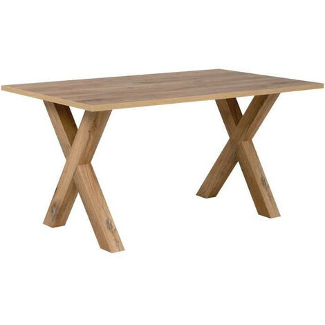 Table de salle à manger rectangulaire 8 personnes – Plateau mélamine 18 mm – Dimensions L160 x H75 x P90 cm – Style industriel (1/5)