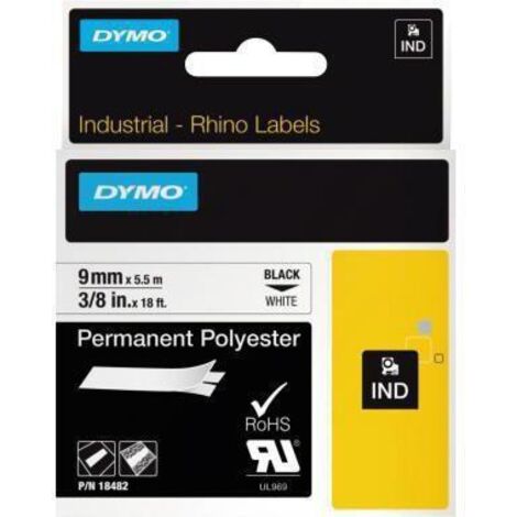 Dymo Schriftband Vinyl (18482) Black White (S0718470) (1/5)