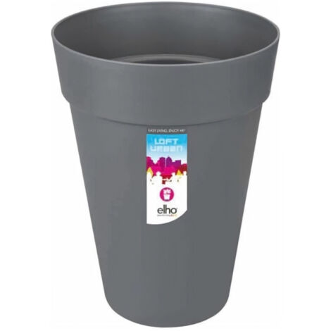 ELHO Pot de fleurs rond haut Loft Urban - Ø 35 cm - Gris anthracite (1/10)