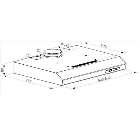Hotte casquette CANDY CFT610/4W/P - 60x8x46 cm