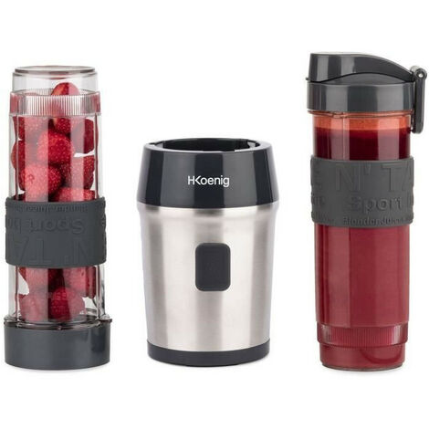 Mini blendeur portable 300W – Capacité 570 mL – 2 gourdes incluses – Lames en acier inoxydable – Compatible lave-vaisselle – Hkoenig