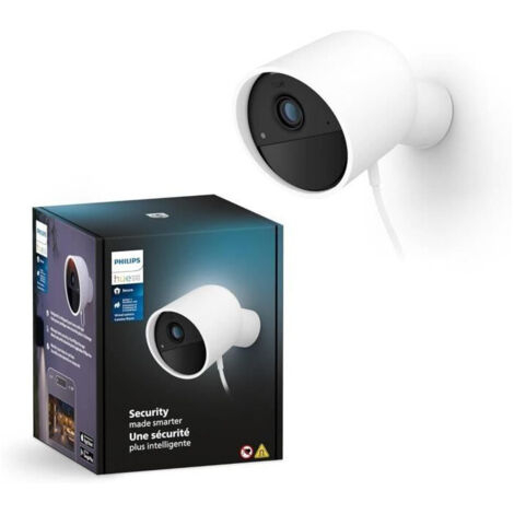 Caméra filaire - Philips Hue - Secure - HD 1080P - Intérieure ou extérieure - Contrôle avec une seule application - Blanc (1/5)