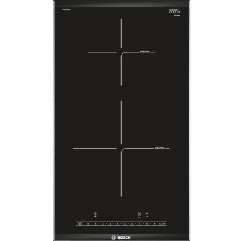 Bosch – Table de cuisson vitrocéramique 2 foyers induction – QuickStart – Sécurité enfants – 17 positions PowerBoost – Timer et témoin chaleur