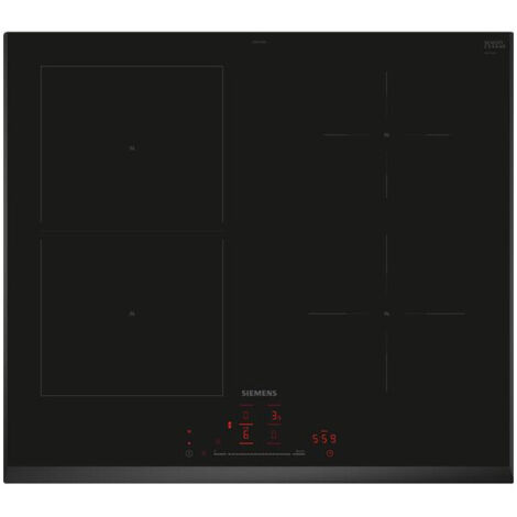 Siemens – Plaque induction 60 cm 4 foyers – CombiZone 38 x 21 cm – 17 niveaux de puissance – Fonction PowerBoost – ED651HSB1E
