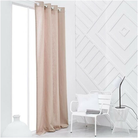 Rideau a oeillets TODAY - 140x240cm - 100% Coton - Rose (1/3)