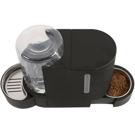m-pets DUPLO distributeur croquettes et eau noir 1,3kg 3L (1/6)