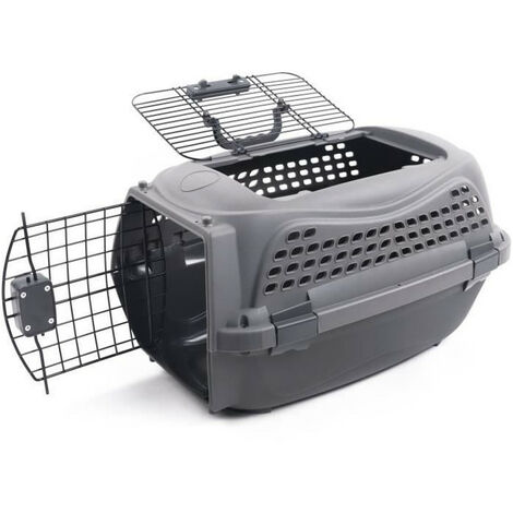 Caisse de transport pour chat – Plastique léger et solide – Dimensions 57,2 x 36,5 x 32,7 cm – Pour animaux jusqu'à 5 kg – M Pets