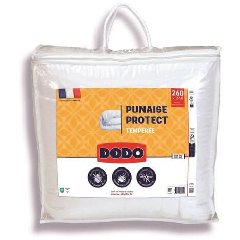 DODO Couette Tempérée 300g/m² Anti-acariens NIAGARA 240x260 Cm Blanc - Maison