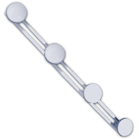 Godonnier – Patère de salle de bain 4 têtes en acier époxy blanc – Longueur 60 cm – Fixation murale – Pour espaces collectifs