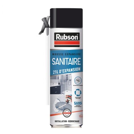 Rubson – Mousse polyuréthane expansive 500ml – 15L d'expansion pour sanitaires – Adhère à carrelage, PVC, béton, bois – Application à 5-35°C (1/6)