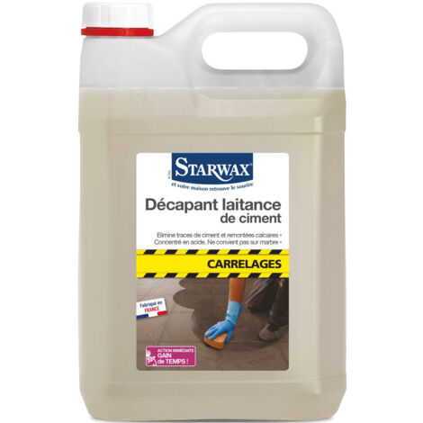 Décapant ciment 5L – Élimine laitance, plâtre et rouille – Formule acide pour surfaces carrelées – Nettoyage intérieur et extérieur – Brunel