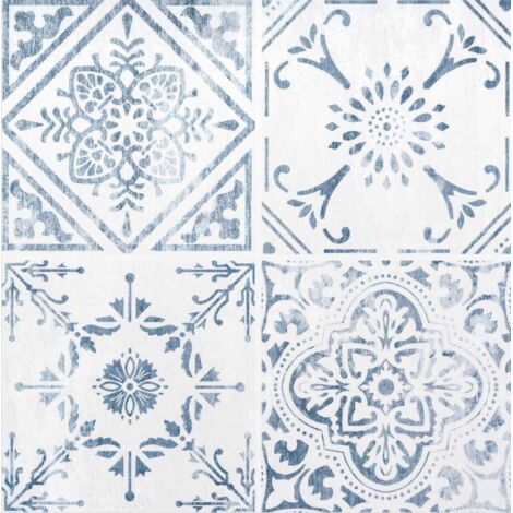 Dalle murale adhésive effet carreaux de ciment 30.5 x 30.5cm – Pack de 6 – Imperméable pour crédence cuisine et salle de bain – Access Deco (1/7)