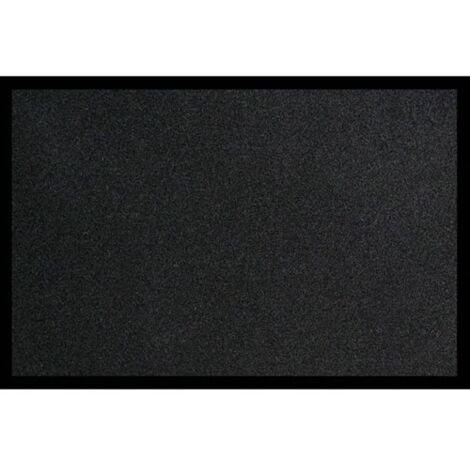 Tapis de bain noir 60x160 cm – Fibres polyester résistantes – Semelle PVC pour usage intérieur et extérieur abrité – Entretien facile – Id Mat - PRIMA6016020