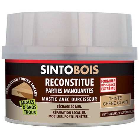 Sinto – Mastic polyester bi-composant 170ml – Pour rebouchage bois dur et dérivés – Finition lisse et durable – Nettoyage à l'acétone (1/2)