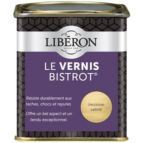 Vernis meuble et objet Bistrot incolore satiné 0.25l – Protection optimale pour bois dur – Application facile au pinceau ou pistolet – Liberon (1/10)