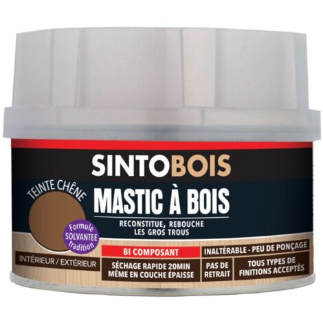 Mastic sans styrène SINTOBOIS chêne 190g + 8g - SINTO - 33700