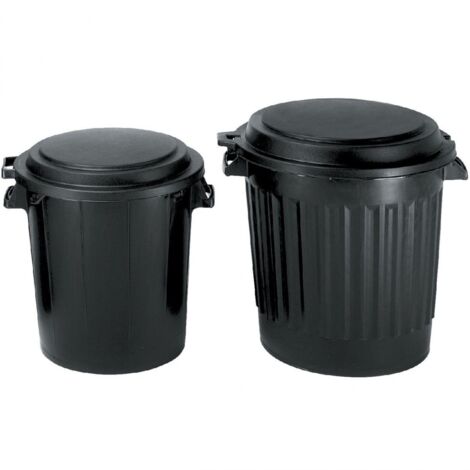 EDA – Poubelle d'extérieur 50L en plastique – Couvercle anti-odeurs – Diamètre haut 46 cm – Hauteur 51 cm – Pour déchets ménagers et jardin - RUE 50 L