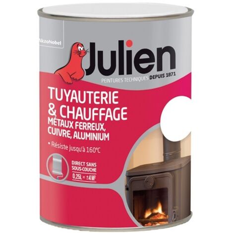 Peinture antirouille pour métal 250ml – Brillant blanc – Résiste jusqu'à 160°C – Application directe sans sous-couche – Julien (1/5)