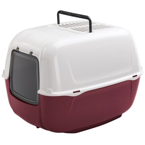 Maison de toilette - bac a litiere pour chat PRIMA - Plastique - Filtre a charbon a actif anti odeur - FERPLAST (1/2)