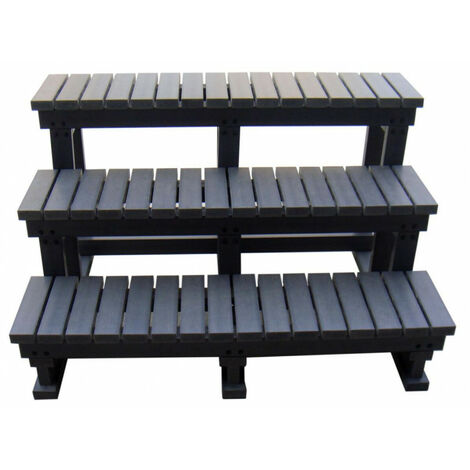 Escalier composite grey 3 marches H 73,5 X L 86 l 126,5 cm (1/2)