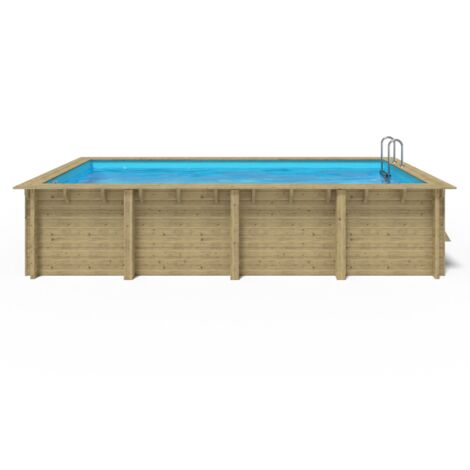 Piscine rectangulaire hors sol en bois massif 620x300 cm – Hauteur 131 cm – Volume 18,5 m³ – Traitement autoclave IV – Water Clip
