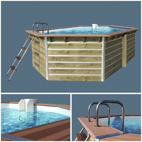 PISCINE BOIS CEBU WATERCLIP 20153 350 x 295 x 111 cm BOIS