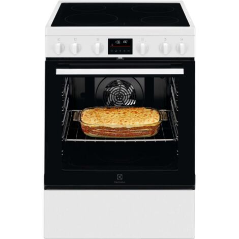 Electrolux – Cuisinière vitrocéramique 60 cm 4 foyers – Four électrique multifonction A+ – Nettoyage pyrolyse – LKR64890AW