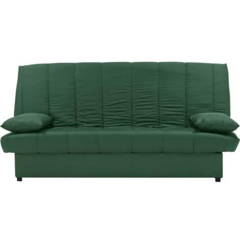 Banquette clic clac 3 places - Tissu 100% coton Vert - Style Contemporain - L 190 x P92 cm - MILA (1/4)