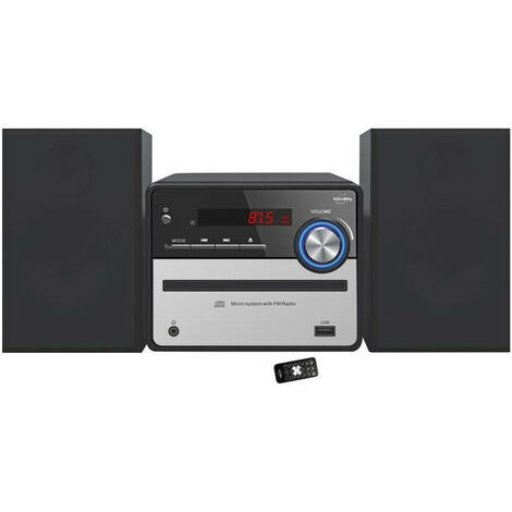 Chaîne HiFi bluetooth 5.0 – Lecteur CD compatible MP3 – 2 x 25W – Radio FM – Port USB 2.0 – Entrée AUX-IN – Inovalley