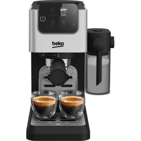 Beko – Cafetière expresso 1628W – Pression 15 bars – Prépare jusqu'à 2 tasses – Écran tactile coloré – Fonction d'arrêt automatique - CEP5304X