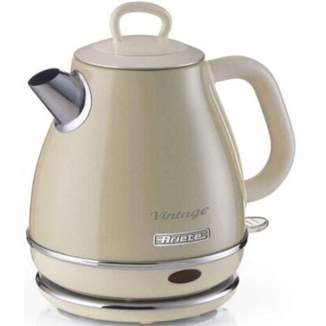 Bouilloire vintage 1 L beige – Puissance 1630 W – Acier inoxydable – Base sans fil 360° – Arrêt automatique – Poignée ergonomique – Ariete - 00C286803AR0