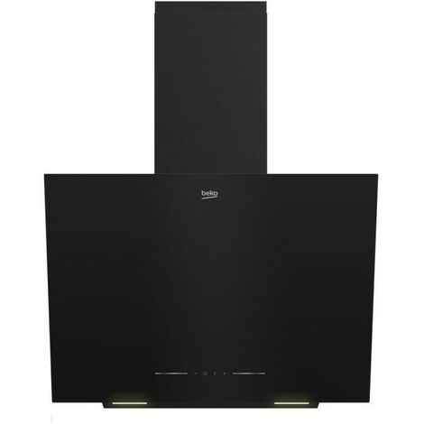 Beko – Hotte murale 60 cm – Aspiration décorative inclinée – Puissance 300W – Niveau sonore 65dB – Finition noire (1/5)