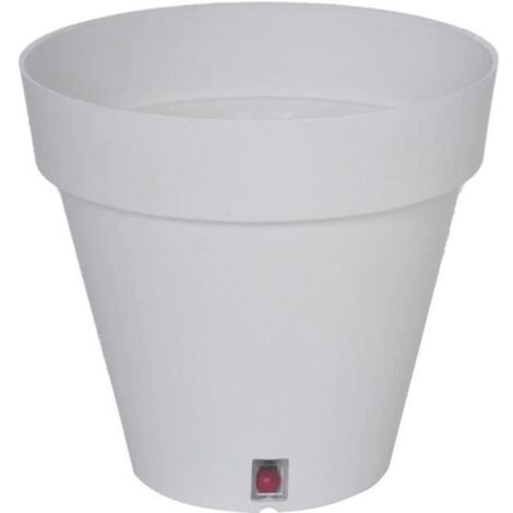 Bac a fleurs rond RIVIERA LOFT - Plastique - Diametre 30 cm - Blanc (1/2)