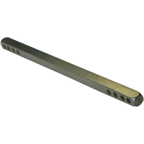 Tige carrée 6mm percée 4+4 trous 120mm acier zingué DUVAL 34 1042 1612
