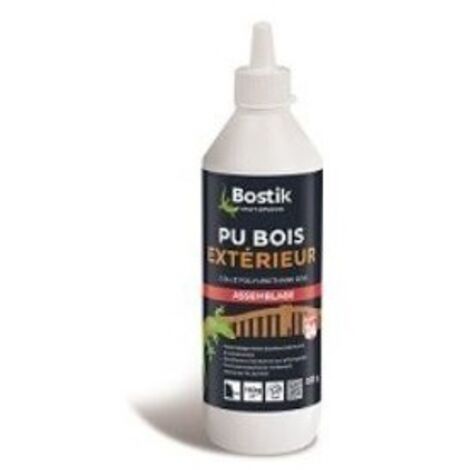 Bostik – Colle PU transparente pour bois extérieur – Résistante à l'eau – Prise rapide – Assemblage bois dur et exotique – Menuiserie intérieure/extérieure