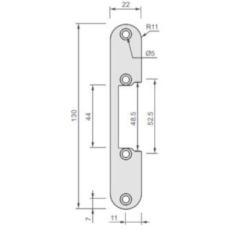 Têtières plate arrondi 130x22mm T1R inox SP13022 T1RUX
