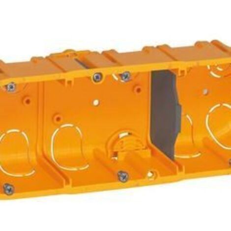 Legrand – Boîte d'encastrement mural 80043 – 3 postes – profondeur 40mm – pour cloisons sèches – conforme norme NF EN 60670-1