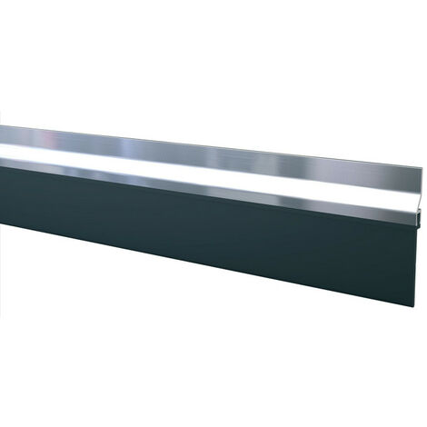Bas de porte caoutchouc 2500mm – Aluminium – Hauteur brosse 14mm – Protection contre courants d'air – 301006D