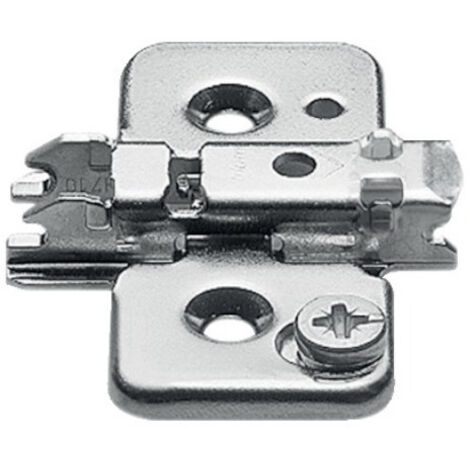 Blum – Embase CLIP TOP réglage excentrique en croix à vis pour bois dur – Acier nickelé – Ajustement précis – EMB173710